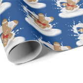 Weihnachts-Lebkuchen Mann in Milk Splash Geschenkpapier (Rolleneckpunkt)