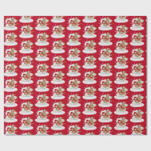 Weihnachts-Lebkuchen Mann in Milk Splash Geschenkpapier (Flach)