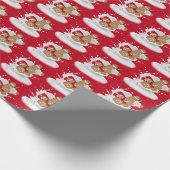 Weihnachts-Lebkuchen Mann in Milk Splash Geschenkpapier (Ecke)