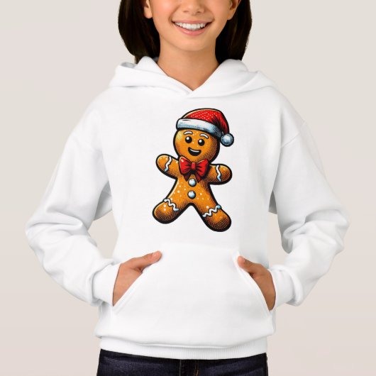 Weihnachts-Lebkuchen Mann Kinder Pullover Hoodie (Vorderseite)