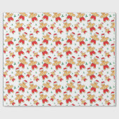 Weihnachts-Lebkuchen Mann mit Glas Geschenkpapier (Flach)