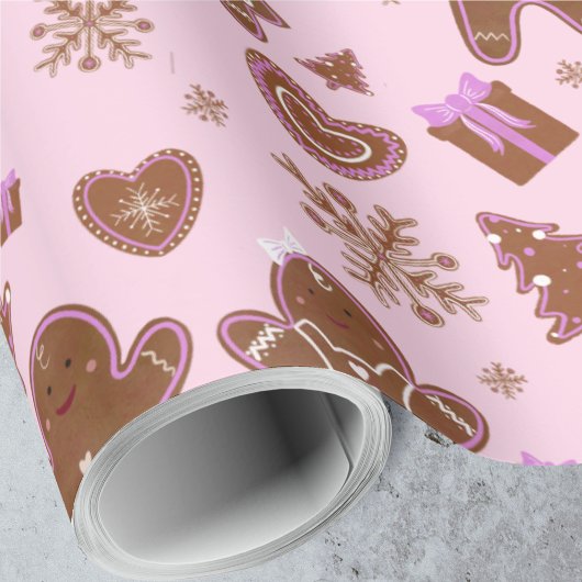 Weihnachts-Lebkuchen Mann und Frau Weihnachtsbaum Geschenkpapier