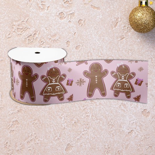 Weihnachts-Lebkuchen Mann und Frau Weihnachtsbaum Satinband