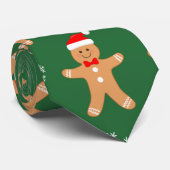 Weihnachts-Lebkuchen Männer auf grünen Männern Krawatte (Gerollt)