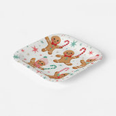 Weihnachts-Lebkuchen Männer halten Kerzenleuchten Pappteller (Gewinkelt)