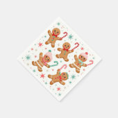 Weihnachts-Lebkuchen Männer halten Kerzenleuchten Serviette (Ecke)