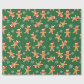 Weihnachts-Lebkuchen Männer Schneeflocken Weihnach Geschenkpapier (Flach)