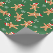 Weihnachts-Lebkuchen Männer Schneeflocken Weihnach Geschenkpapier (Ecke)
