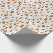 Weihnachts-Lebkuchen Männer und Bäume Geschenkpapier (Ecke)