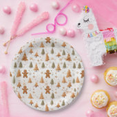 Weihnachts-Lebkuchen Männer und Schneeflocken Pappteller (Party)