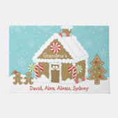 Weihnachts-Lebkuchen-Oma-Haus Personalisiert Fußmatte (Vorderseite)