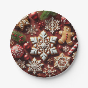Weihnachts-Lebkuchen-Papierteller. Pappteller