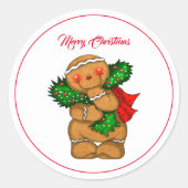 Weihnachts-Lebkuchen-Person-Stickers Runder Aufkleber (Vorderseite)