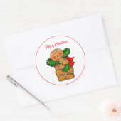 Weihnachts-Lebkuchen-Person-Stickers Runder Aufkleber (Umschlag)
