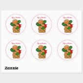 Weihnachts-Lebkuchen-Person-Stickers Runder Aufkleber (Blatt)