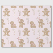 Weihnachts-Lebkuchen Pink Wrapping Paper Geschenkpapier (Flach)
