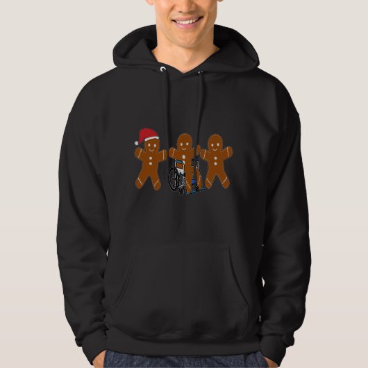 Weihnachts-Lebkuchen, Rollstuhl Hoodie (Vorderseite)