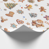 Weihnachts-Lebkuchen-Spaß Niedlich Geschenkpapier (Ecke)