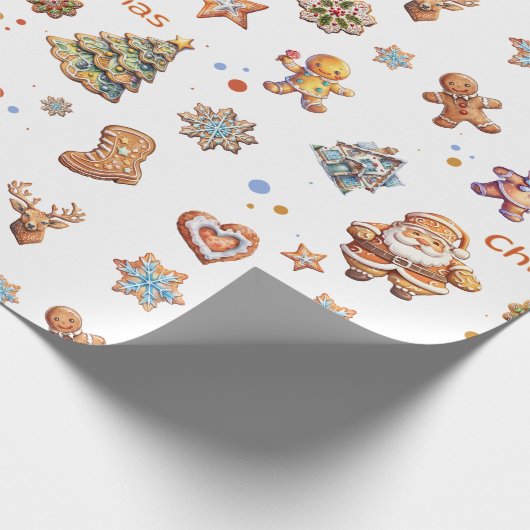 Weihnachts-Lebkuchen-Spaß Niedlich Geschenkpapier (Ecke)