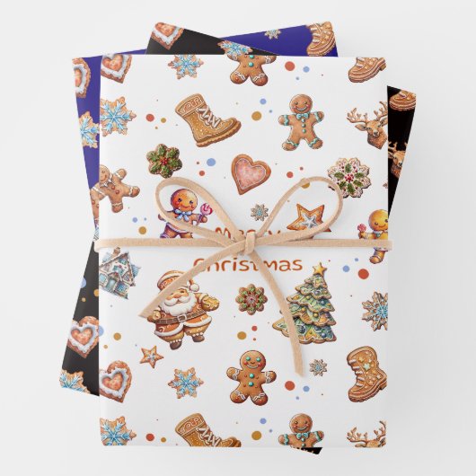 Weihnachts-Lebkuchen-Spaß Niedlich Geschenkpapier Set (Beispiel)