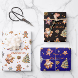 Weihnachts-Lebkuchen-Spaß Niedlich Geschenkpapier Set