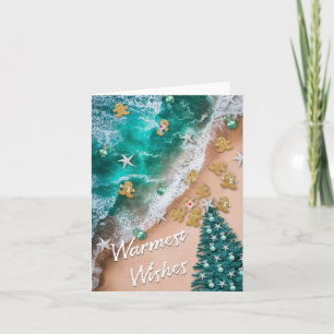 Weihnachts-Lebkuchen-Strand geklappte Grußkarte Karte