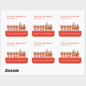 Weihnachts-Lebkuchen-Train Cookie Express Quadratischer Aufkleber (Blatt)