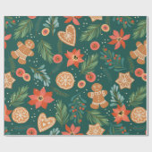 Weihnachts-Lebkuchen-Umschlagpapier Geschenkpapier (Flach)