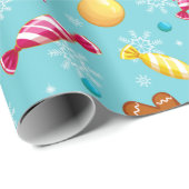 Weihnachts-Lebkuchen und Süßigkeiten Geschenkpapier (Rolleneckpunkt)