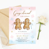 Weihnachts-Lebkuchen-Winter-Gender-Aufdeckung einl Einladung