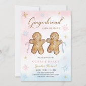 Weihnachts-Lebkuchen-Winter-Gender-Aufdeckung einl Einladung (Vorderseite)