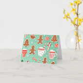 Weihnachts-Lebkuchendesign Karte (Gelbe Blume)