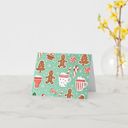 Weihnachts-Lebkuchendesign Karte (Gelbe Blume)