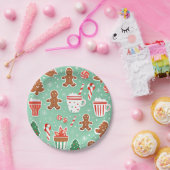 Weihnachts-Lebkuchendesign Pappteller (Party)