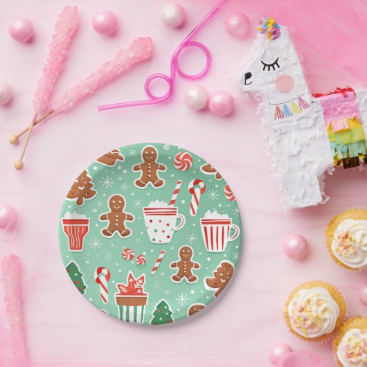 Weihnachts-Lebkuchendesign Pappteller (Party)