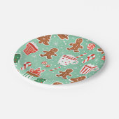 Weihnachts-Lebkuchendesign Pappteller (Schrägansicht)