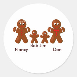 Weihnachts-Lebkuchenfamilie von Vier Runder Aufkleber