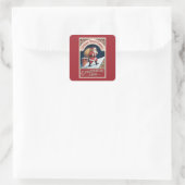 Weihnachts-Lebkuchengemälde Quadratischer Aufkleber (Tasche)