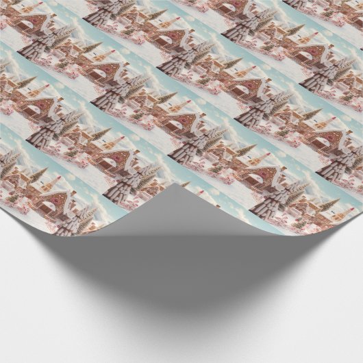 Weihnachts-Lebkuchenhaus Geschenkpapier (Ecke)