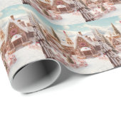 Weihnachts-Lebkuchenhaus Geschenkpapier (Rolleneckpunkt)
