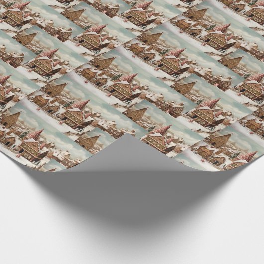 Weihnachts-Lebkuchenhaus Geschenkpapier (Ecke)