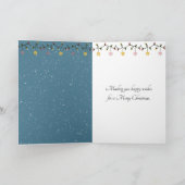 Weihnachts-Lebkuchenhaus mit Schneemann Karte (Innenseite)