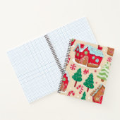 Weihnachts-Lebkuchenhäuser Baummuster Notizblock (Innenseite)