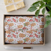 Weihnachts-Lebkuchenjunge und -Mädchen mit Strümpf Seidenpapier (Geschenk)