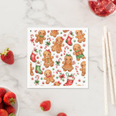 Weihnachts-Lebkuchenjunge und -mädchen mit Strümpf Serviette (Beispiel)