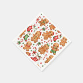 Weihnachts-Lebkuchenjunge und -mädchen mit Strümpf Serviette (Ecke)