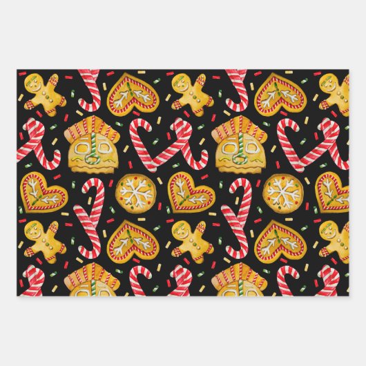 Weihnachts-Lebkuchenkost & Candy Cane Geschenkpapier Set (Vorderseite 2)