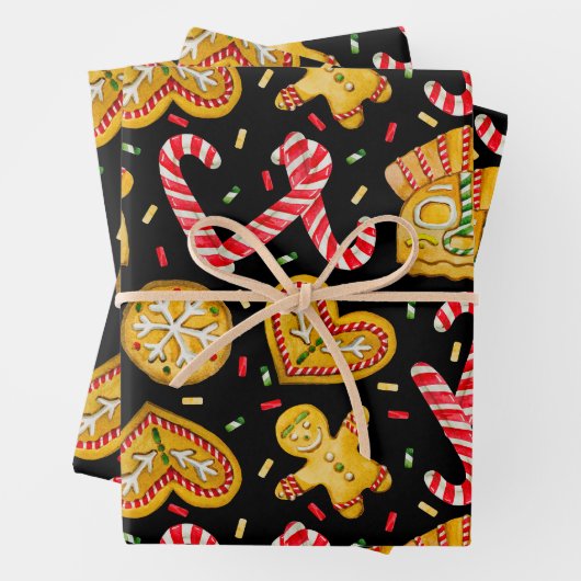 Weihnachts-Lebkuchenkost & Candy Cane Geschenkpapier Set (Beispiel)