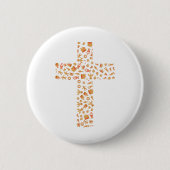 Weihnachts-Lebkuchenkreuz Button (Vorderseite)