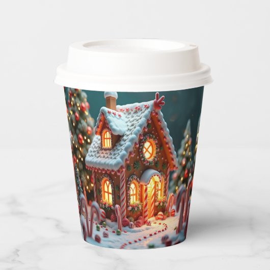 Weihnachts-Lebkuchenpapier Pappbecher (Vorderseite)